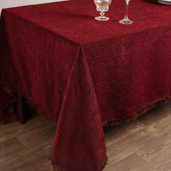 Σενίλ τραπεζομάντηλο 055 (200cm x 280cm) μπορντώ SilkFashion