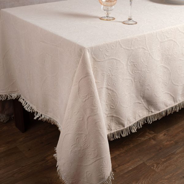 Σενίλ τραπεζομάντηλο 055 (200cm x 280cm) ivory SilkFashion