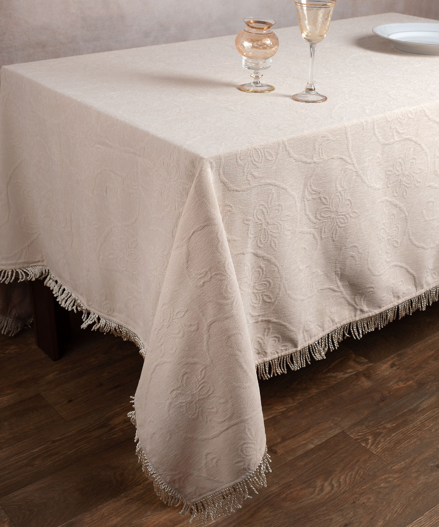 055ivory-1 Σενίλ τραπεζομάντηλο 055 (200cm x 280cm) ivory SilkFashion - Image 1