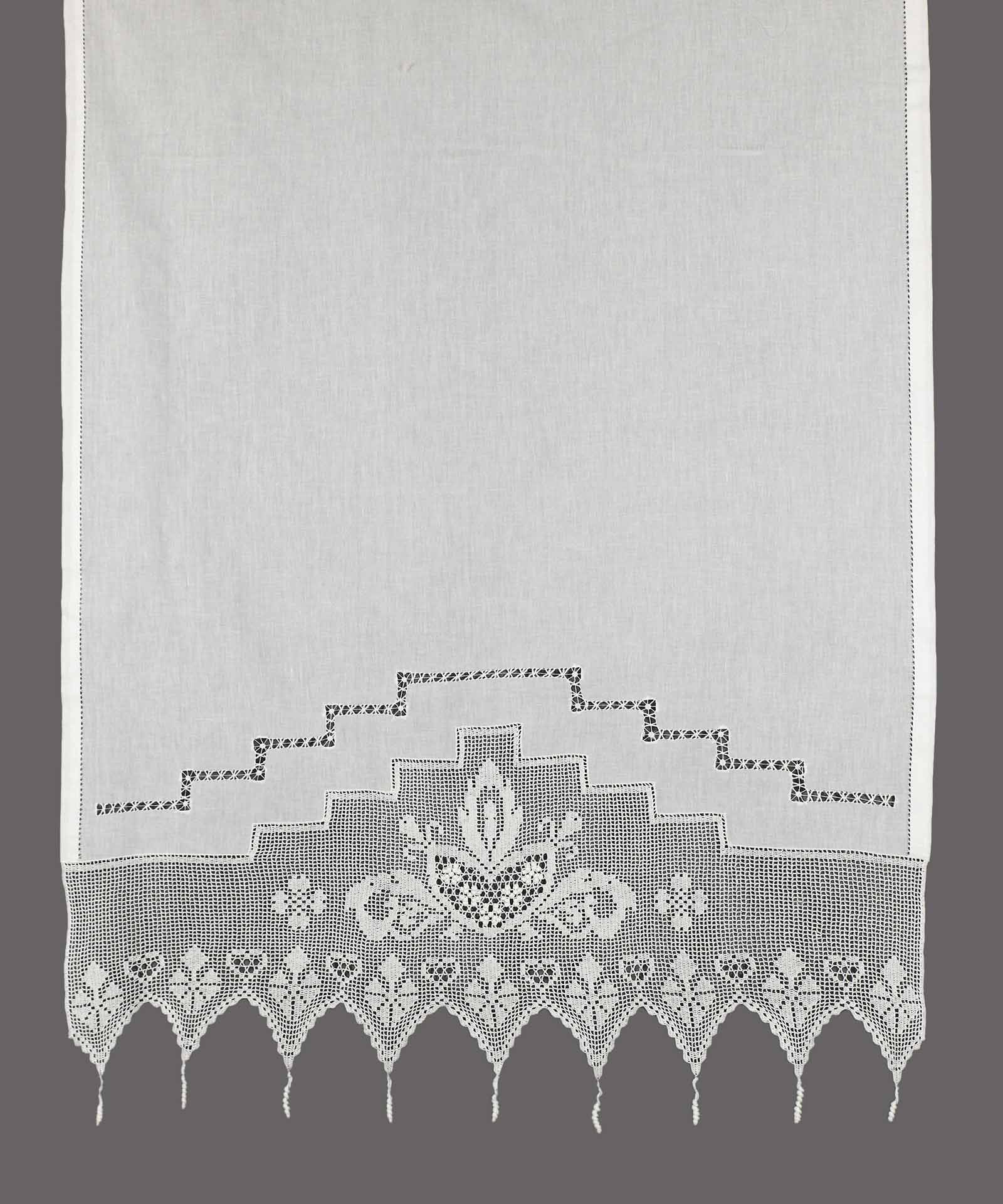 075leyko-4 κουρτίνα 075 (160cm x 160cm) λευκό με τούνελ SilkFashion - Image 1