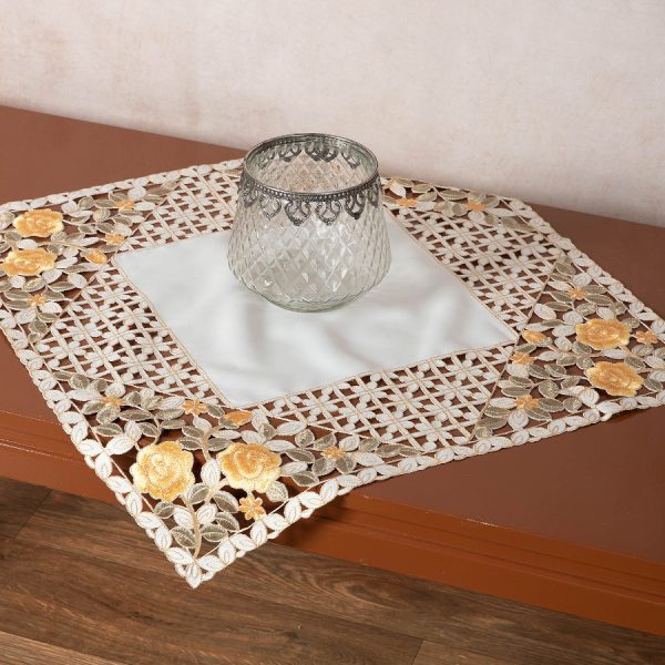 Σατέν κοφτό καρέ (60cm x 60cm) 081 κίτρινο SilkFashion