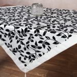 Σατέν τραπεζοκαρέ 081 (130cm x 130cm) λευκό SilkFashion