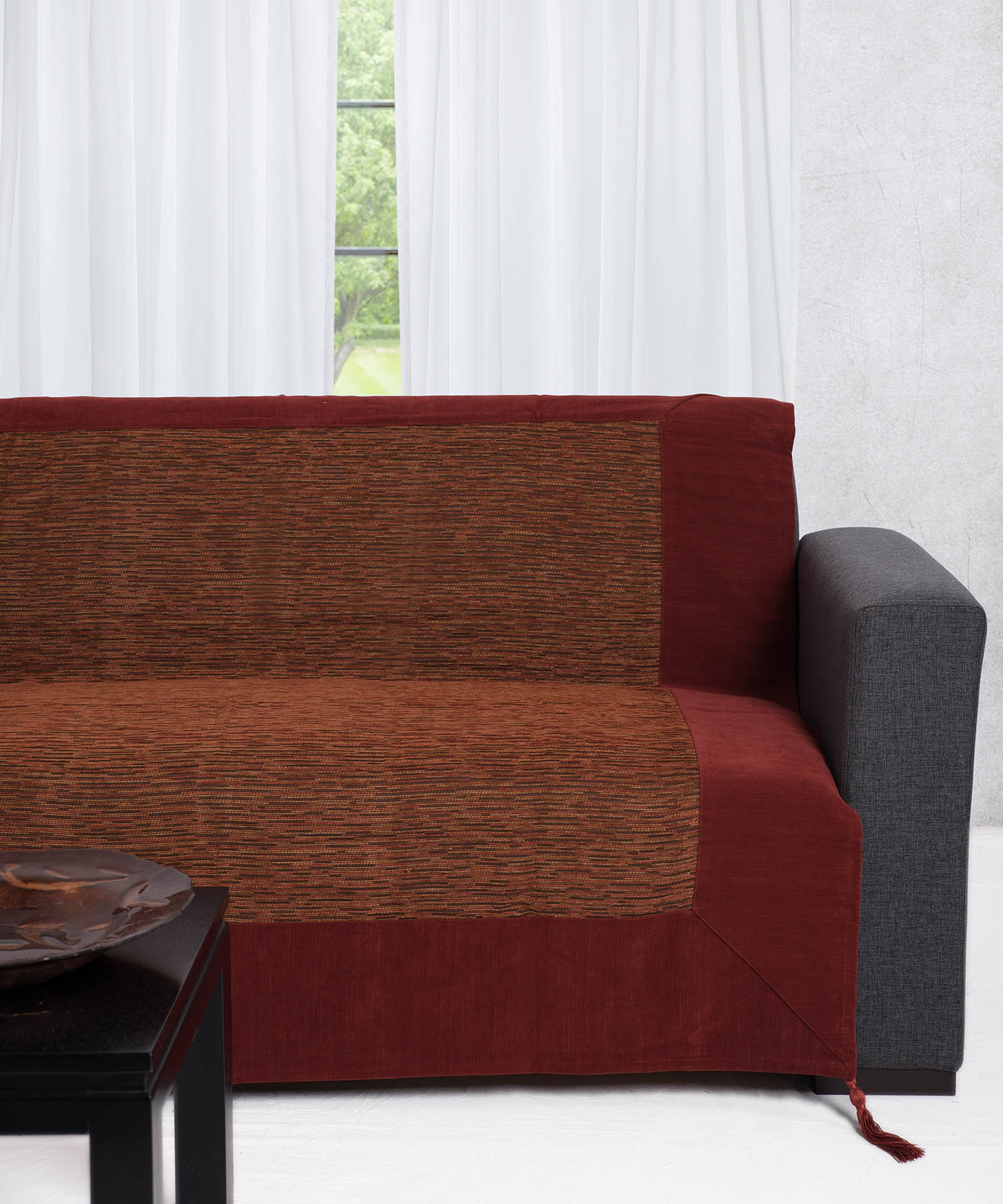 083bornto ΡΙΧΤΑΡΙΑ 083 (180cm x 180cm / 180cm x 250cm / 180cm x 300cm) μπορντώ SilkFashion - Image 1