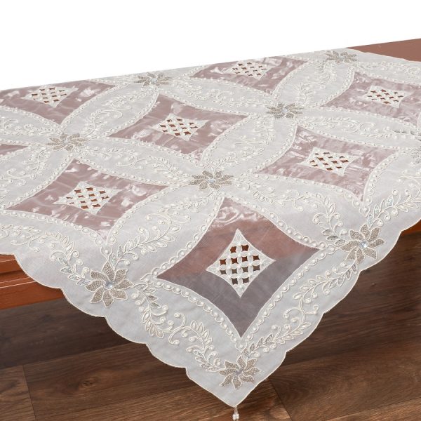 Τραπεζοκαρέ (130cm x 130cm) 090 Ασημί SilkFashion