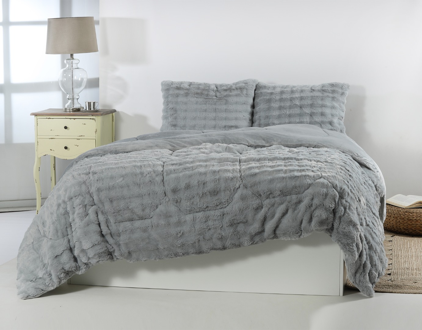 1-13 Κουβερτοπάπλωμα burble (220cm x 240cm +2 x 50cm x 70cm) γκρί SilkFashion - Image 1