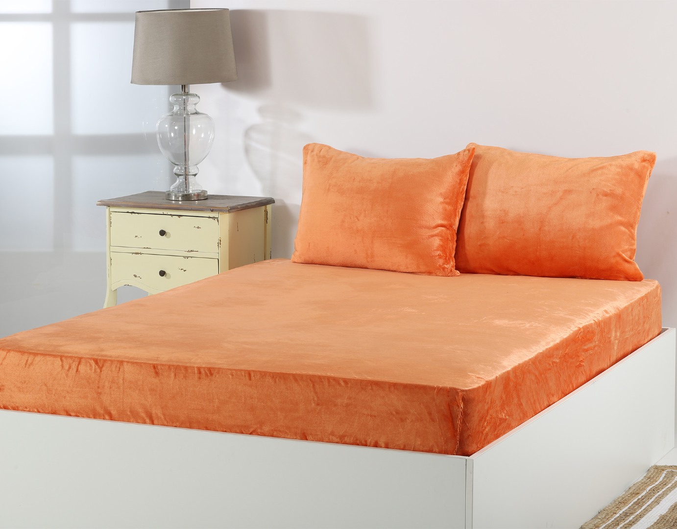 1-27 Σεντόνι fleece solid (100cm x 200cm ) copper tan SilkFashion - Image 1