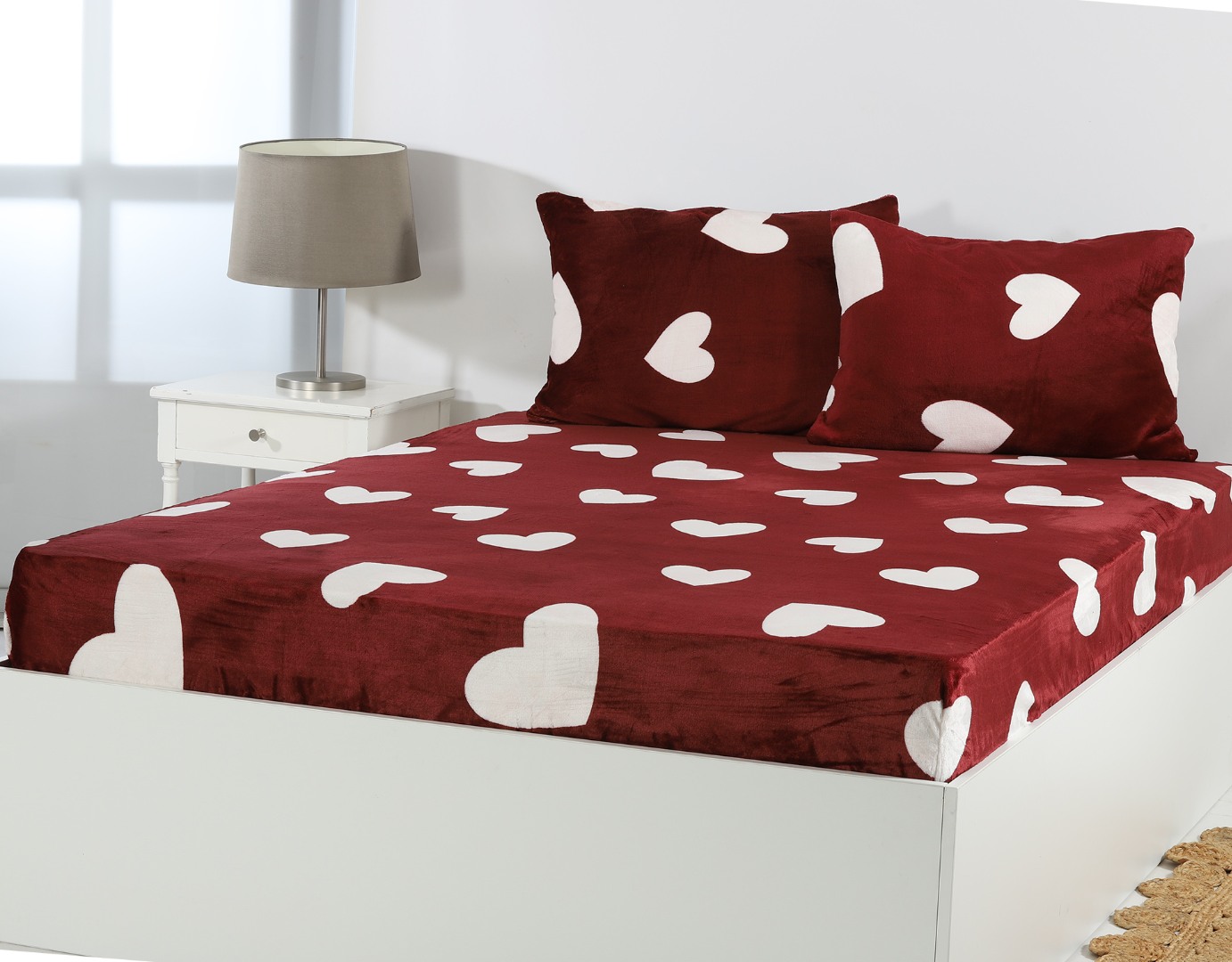 1-37 Fleece σεντόνι με λάστιχο και μαξιλαροθήκες (100cm x 200cm + 30cm) design 1 SilkFashion - Image 1