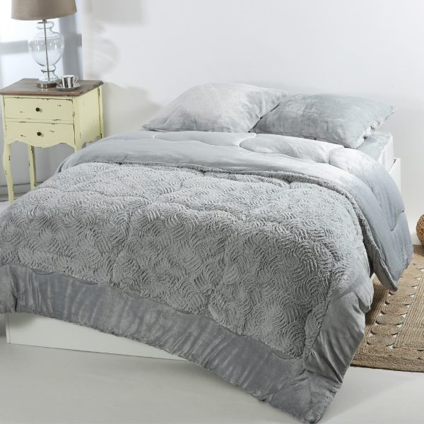 Κουβερτοπάπλωμα pv plush (220cm x 240cm) blue silver SilkFashion