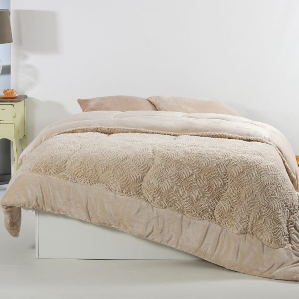Κουβερτοπάπλωμα pv plush (220cm x 240cm) cream SilkFashion