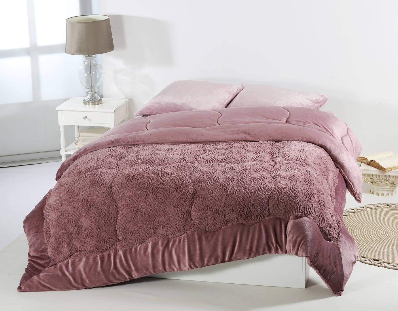 1-47 Κουβερτοπάπλωμα pv plush (220cm x 240cm) rust red SilkFashion - Image 1