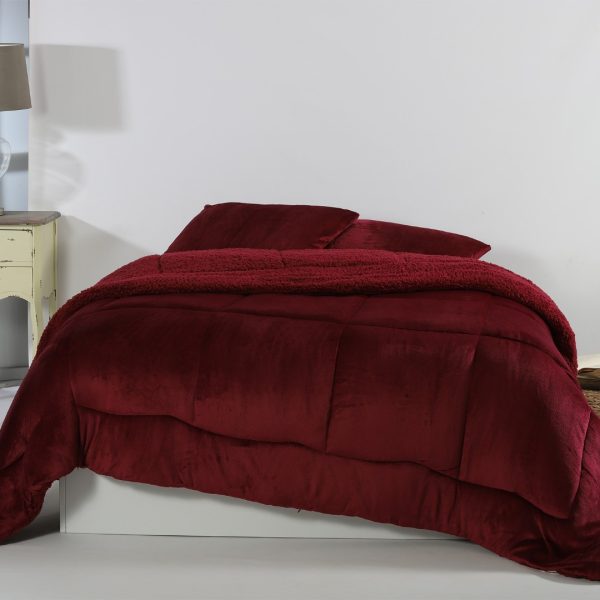 Κουβερτοπάπλωμα solid (240cm x 260cm) burgundy SilkFashion