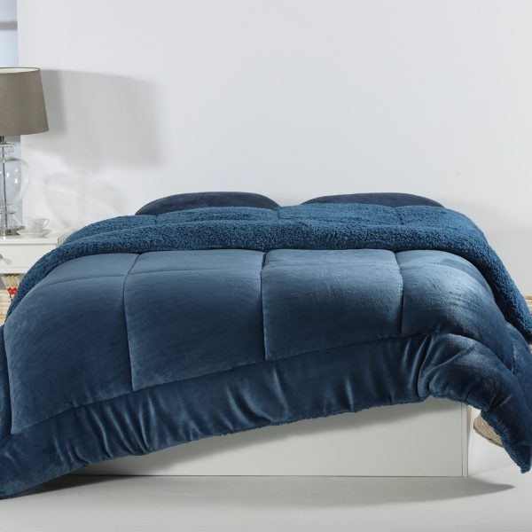 Κουβερτοπάπλωμα solid (240cm x 260cm) navy SilkFashion