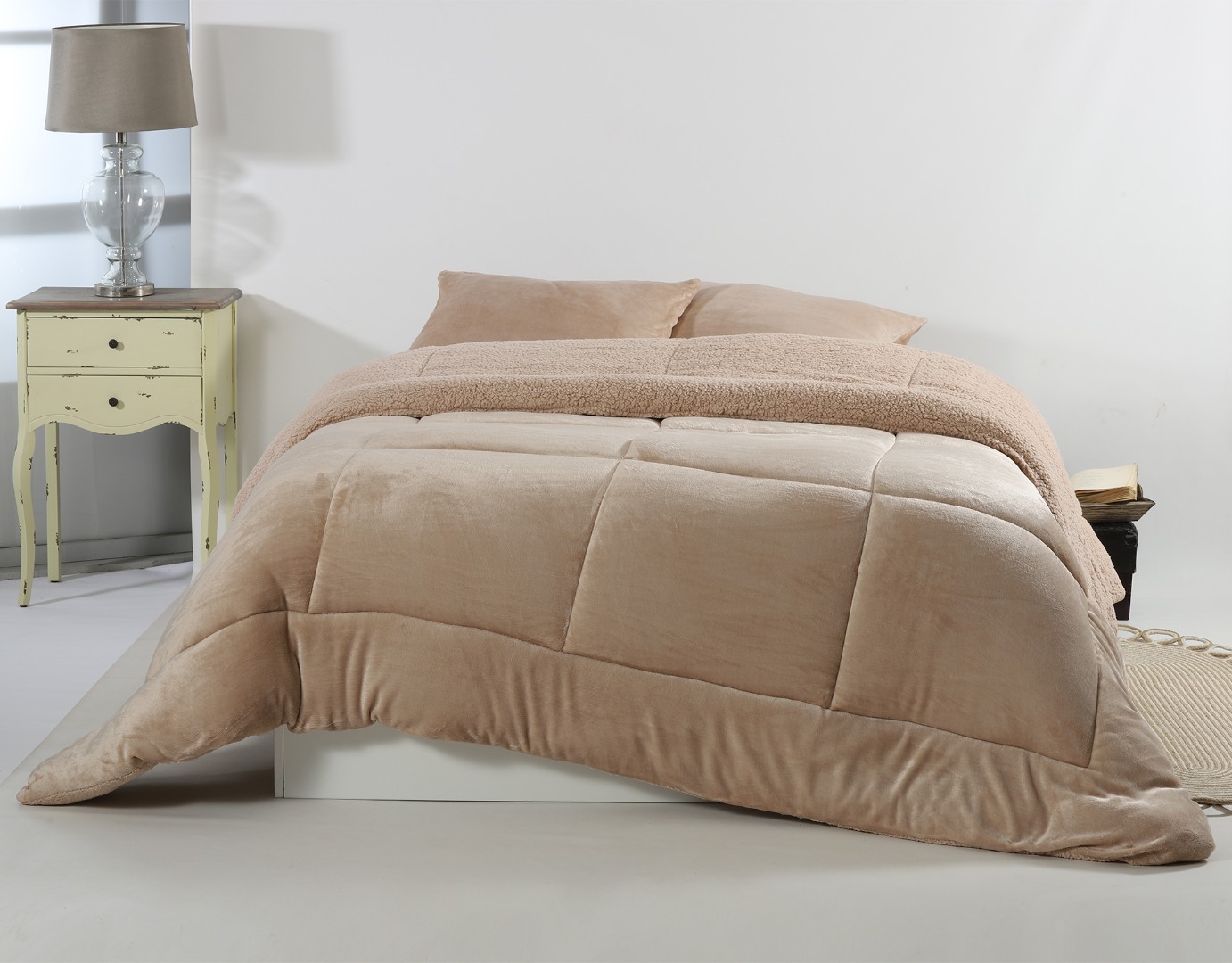 1-8 Κουβερτοπάπλωμα solid (240cm x 260cm) light brown SilkFashion - Image 1