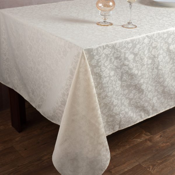 Ζακάρ τραπεζομάντηλο 1010 (180cm x 320cm) μπέζ SilkFashion