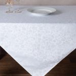 Ζακάρ καρέ 1010 (85cm x 85cm) λευκό SilkFashion