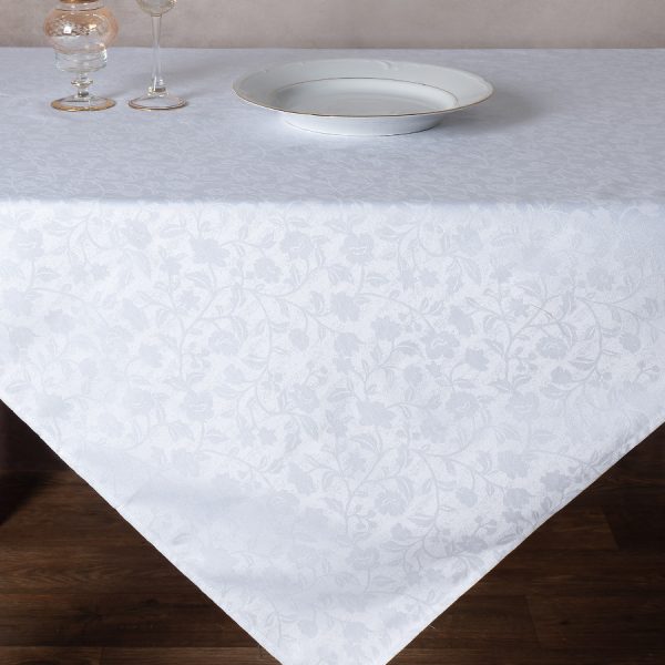 Ζακάρ καρέ 1010 (85cm x 85cm) λευκό SilkFashion