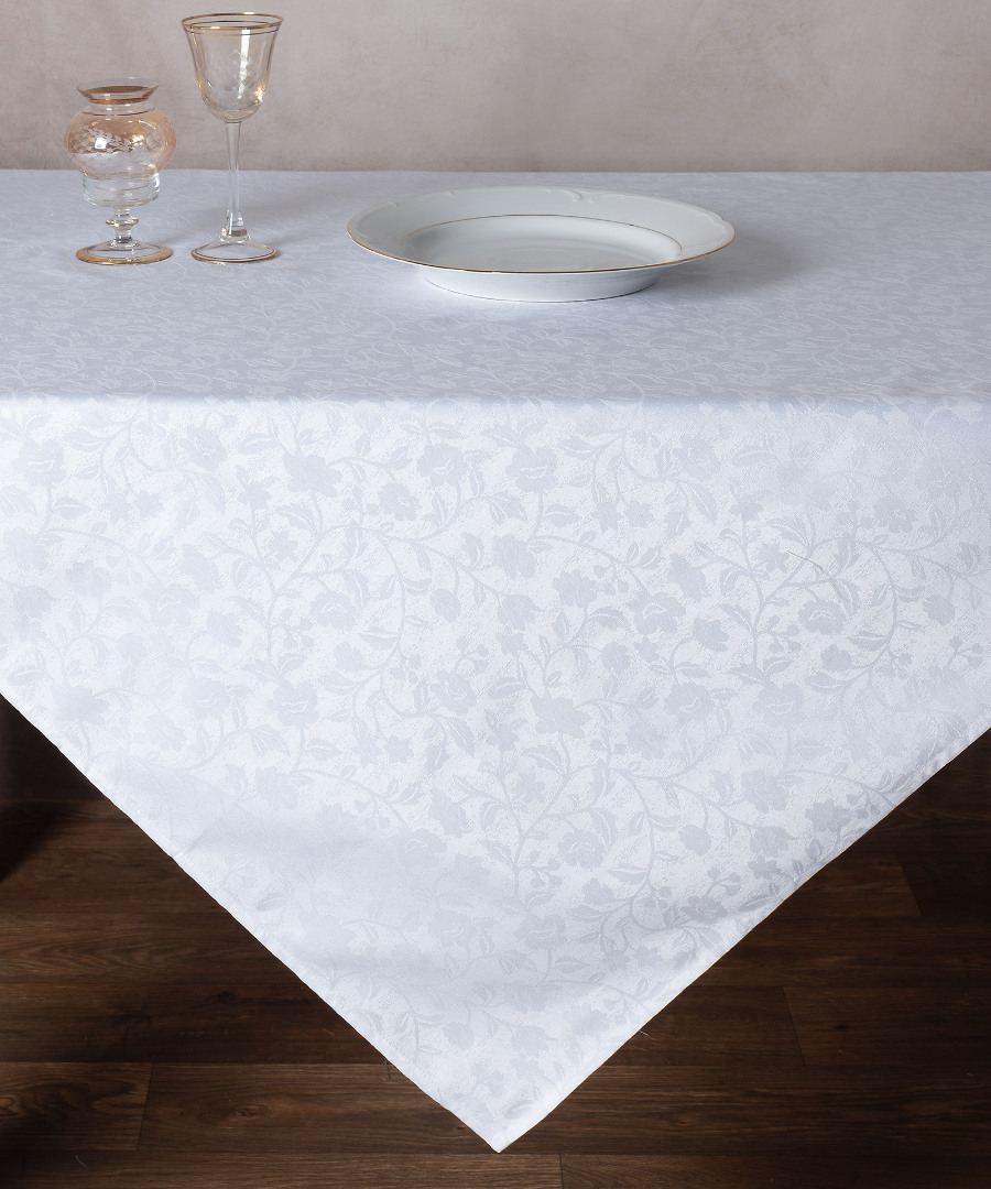 1010w2 Ζακάρ καρέ 1010 (85cm x 85cm) λευκό SilkFashion - Image 1