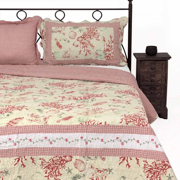 ΚΟΥΒΕΡΛΙ σετ (220cm x 240cm + 2 x 50cm x 70cm) 1017 ρόζ SilkFashion