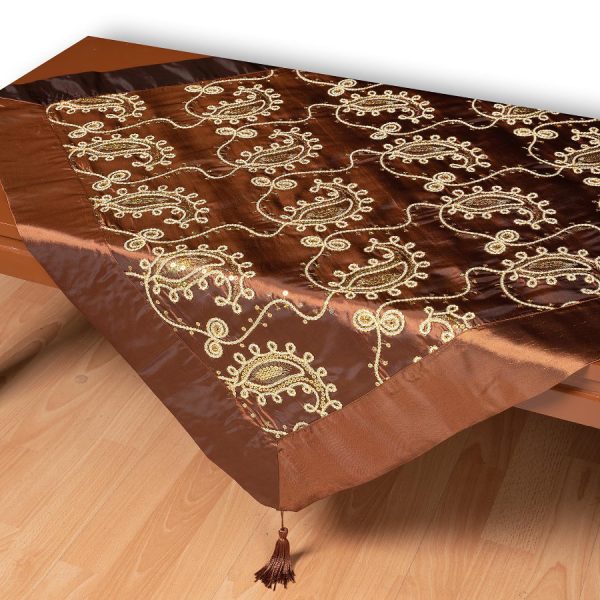 Σατέν καρέ 1028 (85cm x 85cm) καφέ SilkFashion