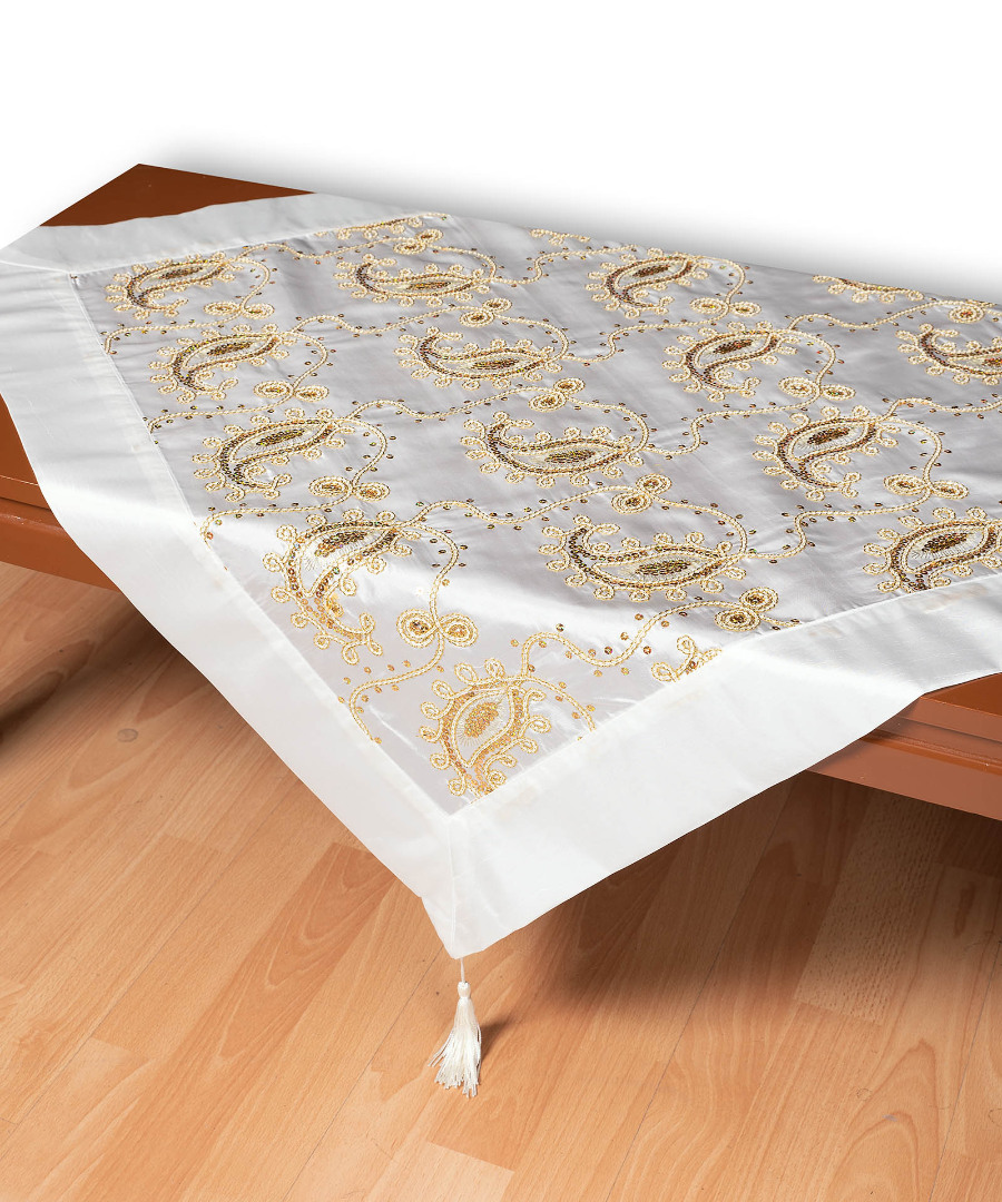 1028leyko-1 Σατέν καρέ 1028 (85cm x 85cm) λευκό SilkFashion - Image 1