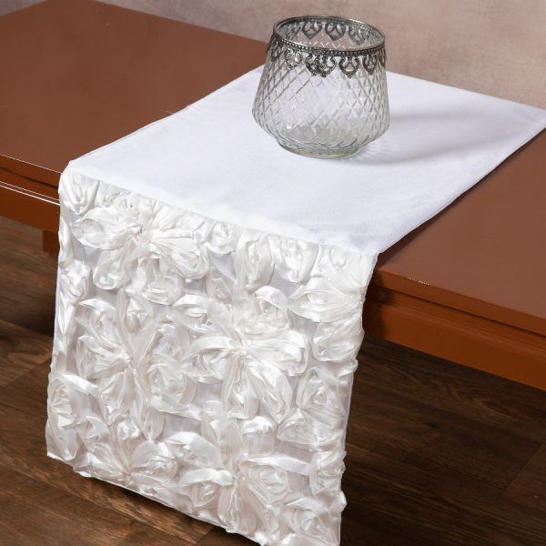 Σατέν τραβέρσα (35cm x 170cm) 1048 λευκή SilkFashion