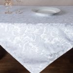 Ζακάρ τραπεζομάντηλο 107147 (140cm x 140cm) λευκό SilkFashion