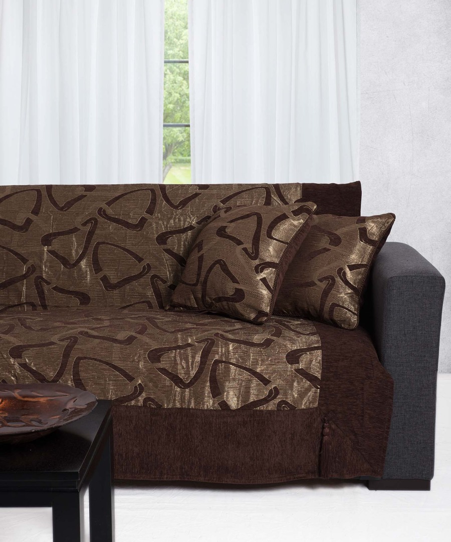 11230kafe-1 ΡΙΧΤΑΡΙΑ 11230 (180cm x 180cm / 180cm x 250cm / 180cm x 320cm) καφέ SilkFashion - Image 1