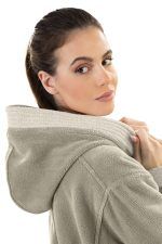 Μπουρνούζι Μακρύ Με Κουκούλα Guy Laroche Monogram Khaki-Beige - Image 3