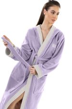 Μπουρνούζι Μακρύ Με Κουκούλα Guy Laroche Monogram Lavender - Image 5