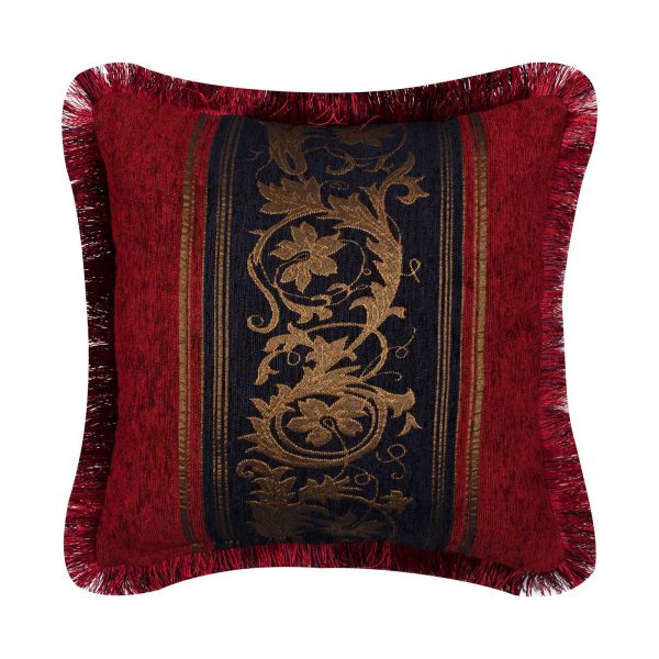 ΜΑΞΙΛΑΡΟΘΗΚΗ (45cm x 45cm) 1208 μπορντώ/μπλε SilkFashion