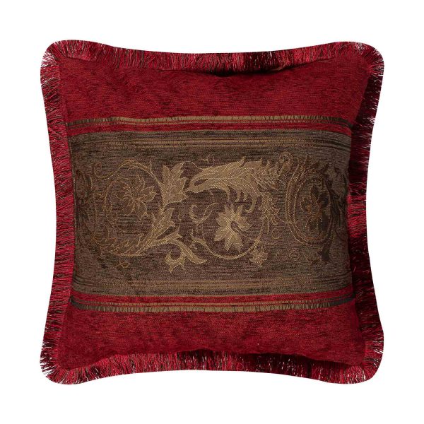 ΜΑΞΙΛΑΡΟΘΗΚΗ (45cm x 45cm) 1208 μπορντώ/λαδί SilkFashion