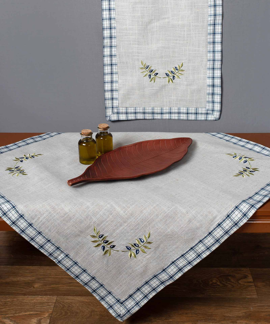 1312ble Καρέ 1312 (85cm x 85cm) μπλέ SilkFashion - Image 1