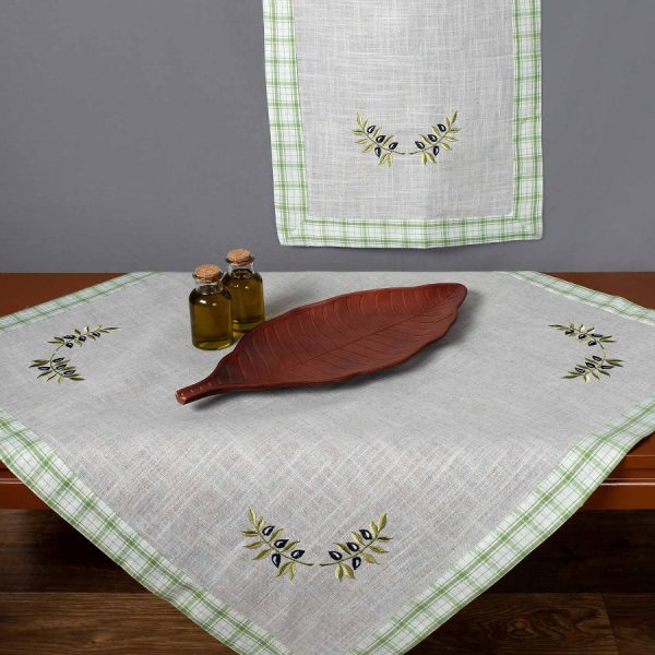 Τραπεζοκαρέ 1312 (135cm x 135cm) πράσινο SilkFashion