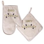 Γάντι πιάστρα CORFU (σετ 2 τεμαχίων) πράσινο SilkFashion