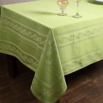 Ζακάρ τραπεζομάντηλο 1385 (154cm x 213cm) πράσινο SilkFashion
