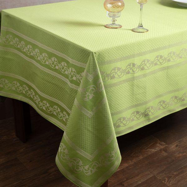 Ζακάρ τραπεζομάντηλο 1385 (154cm x 213cm) πράσινο SilkFashion