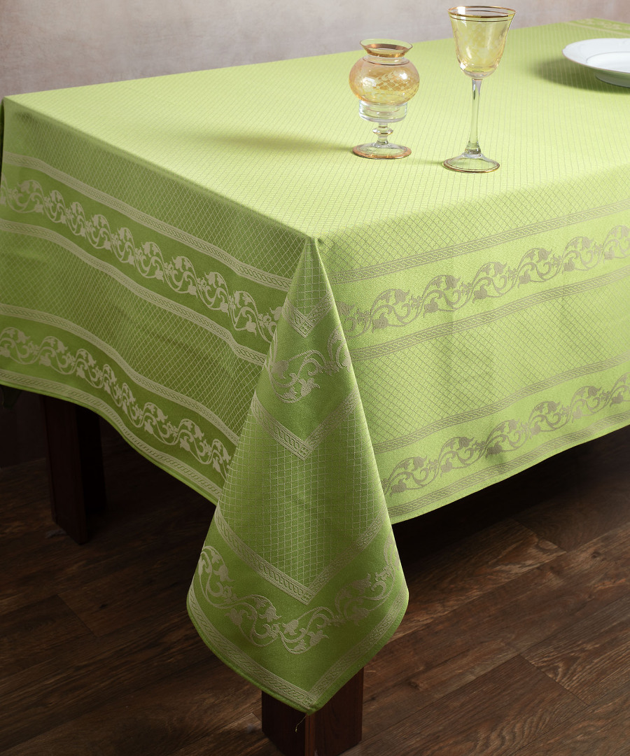 1385laxani Ζακάρ τραπεζομάντηλο 1385 (154cm x 213cm) πράσινο SilkFashion - Image 1