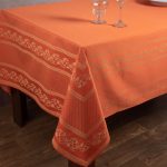 Ζακάρ τραπεζομάντηλο 1385 (154cm x 213cm) πορτοκαλί SilkFashion
