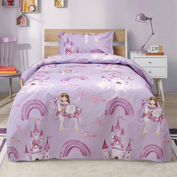 LINO ΠΑΙΔΙΚΑ ΣΕΤ ΣΕΝΤΟΝΙΑ DREAMY CASTLELAND LILAC 170X260
