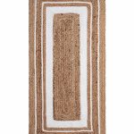 Χαλί γιούτα 1725 (60cm x 130cm) natural/white SilkFashion