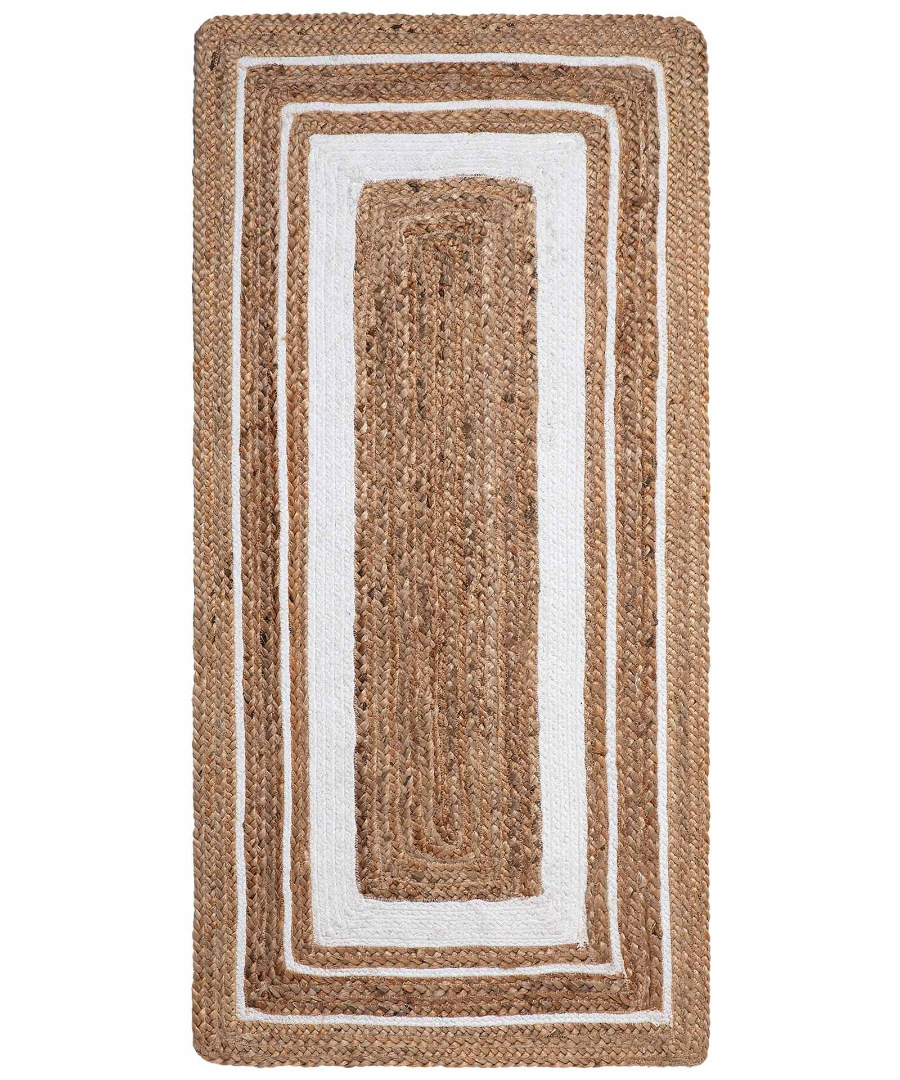 1726 Χαλί γιούτα 1726 (70cm x 160cm) natural/white SilkFashion - Image 1