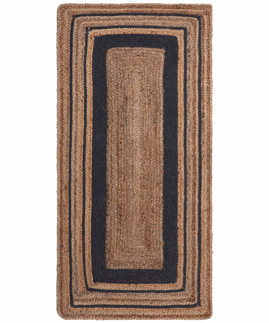 1728 Χαλί γιούτα 1782 (120cm x 180cm) natural/black SilkFashion - Image 1