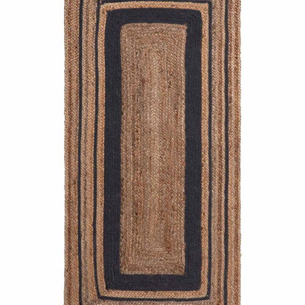 Χαλί γιούτα 1729 (70cm x 160cm) natural/black SilkFashion