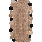 Χαλί γιούτα 1734 (60cm x 130cm) black SilkFashion