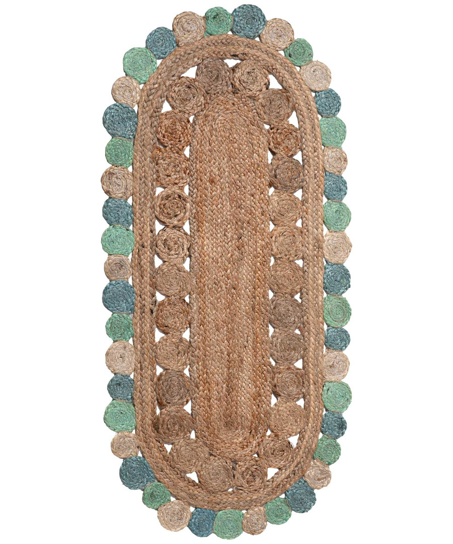 1738 Χαλί γιούτα 1738 (60cm x 130cm) light blue SilkFashion - Image 1