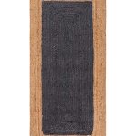 Χαλί γιούτα 1747 (70cm x 160cm) natural/dark grey SilkFashion