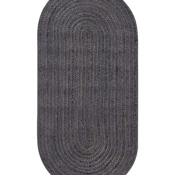 Χαλί γιούτα 1751 (60cm x 130cm) dark grey SilkFashion