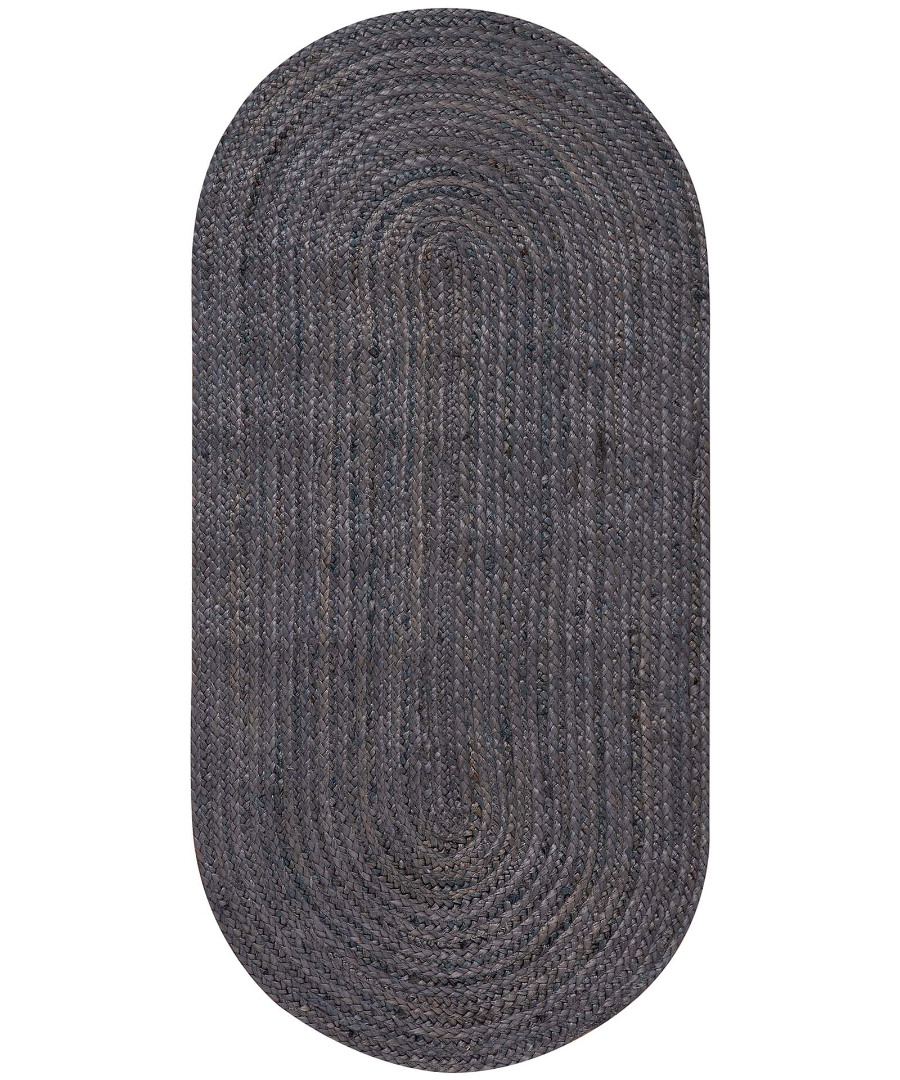 1751 Χαλί γιούτα 1751 (60cm x 130cm) dark grey SilkFashion - Image 1