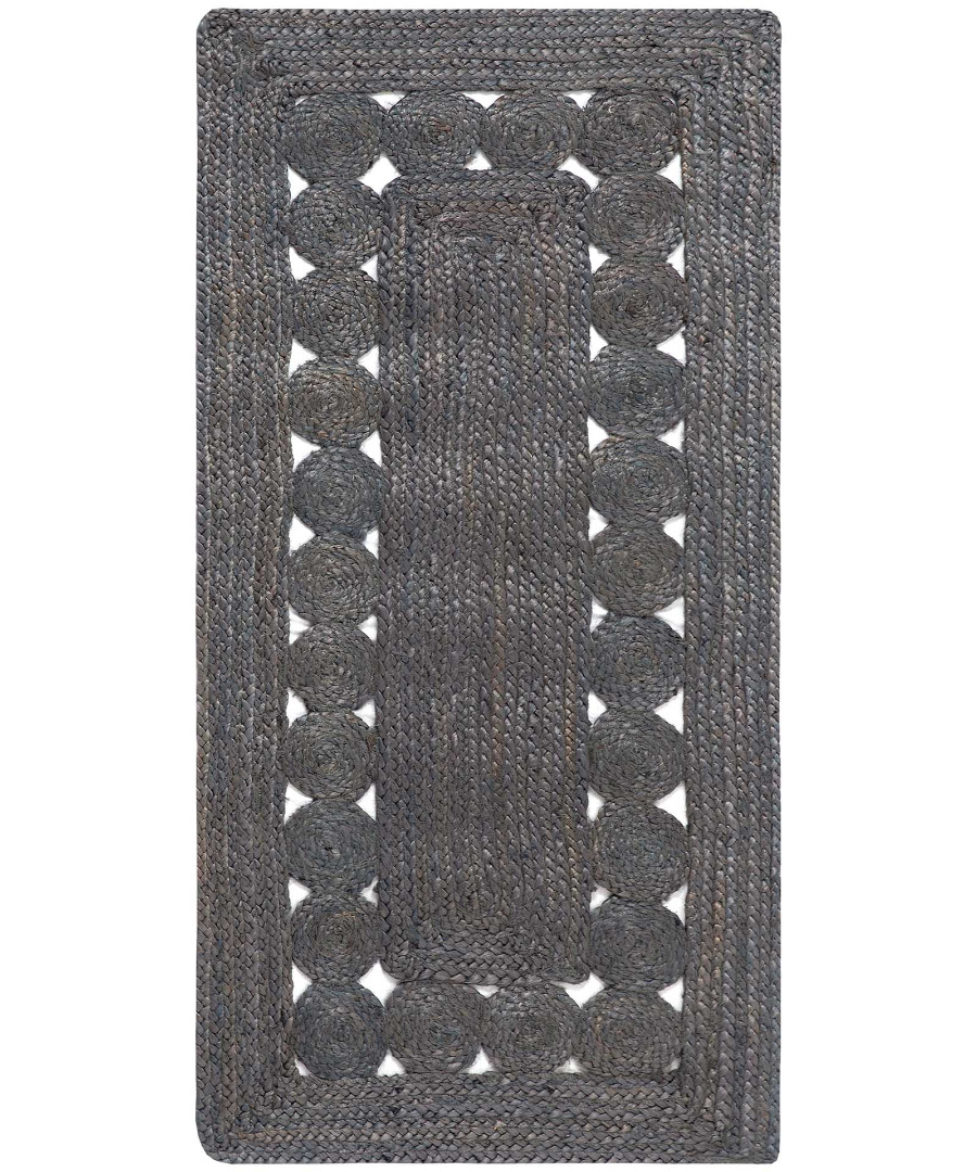1766 Χαλί γιούτα 1766 (60cm x 130cm) dark grey SilkFashion - Image 1