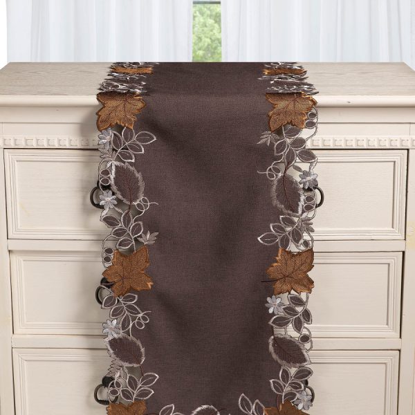 Τραβέρσα 19315 (38cm x 172cm) καφέ SilkFashion